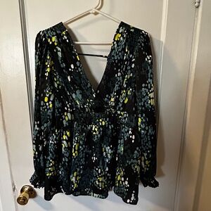 Torrid babydoll tie back blouse